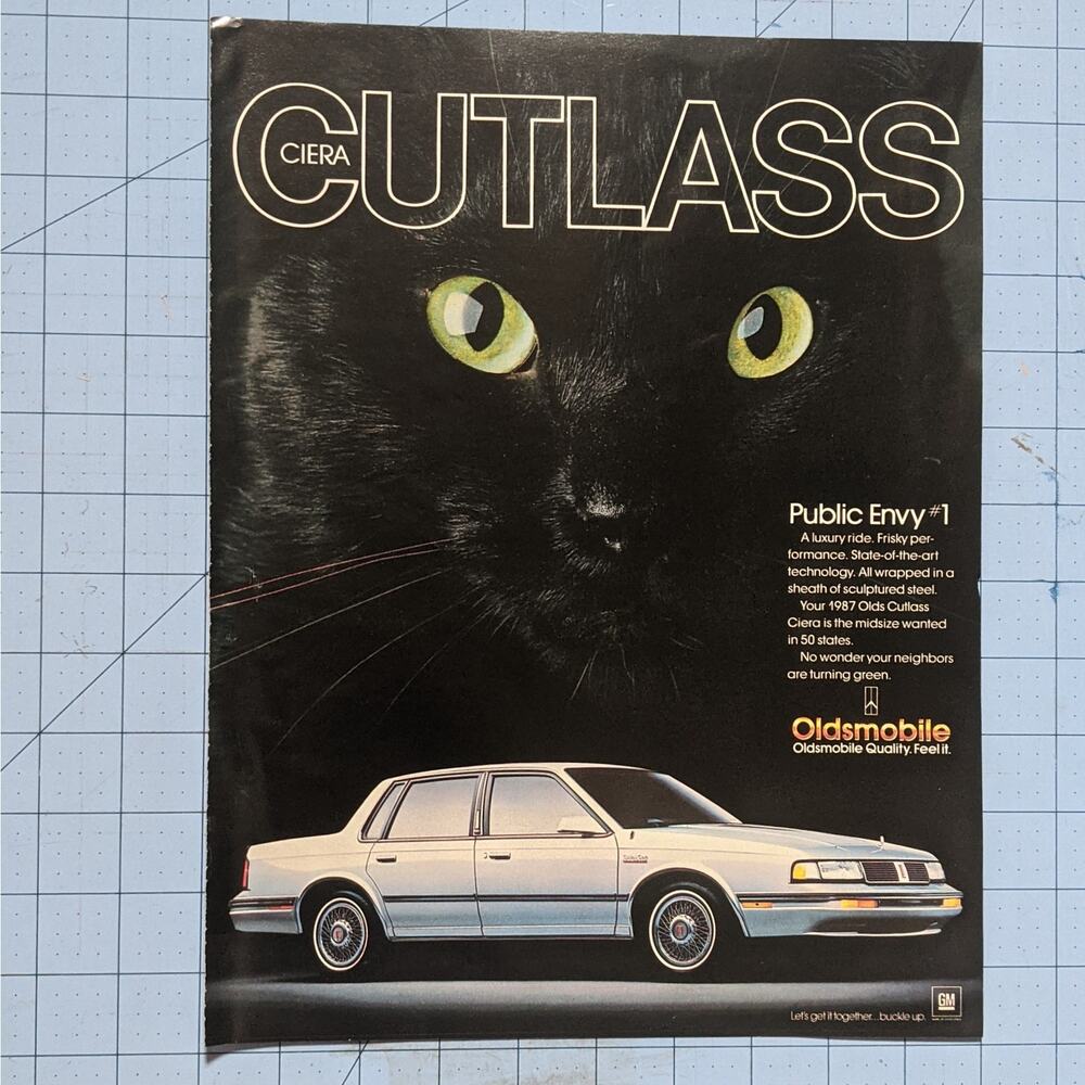Vintage Print Ad 1986 Oldsmobile Cutlass